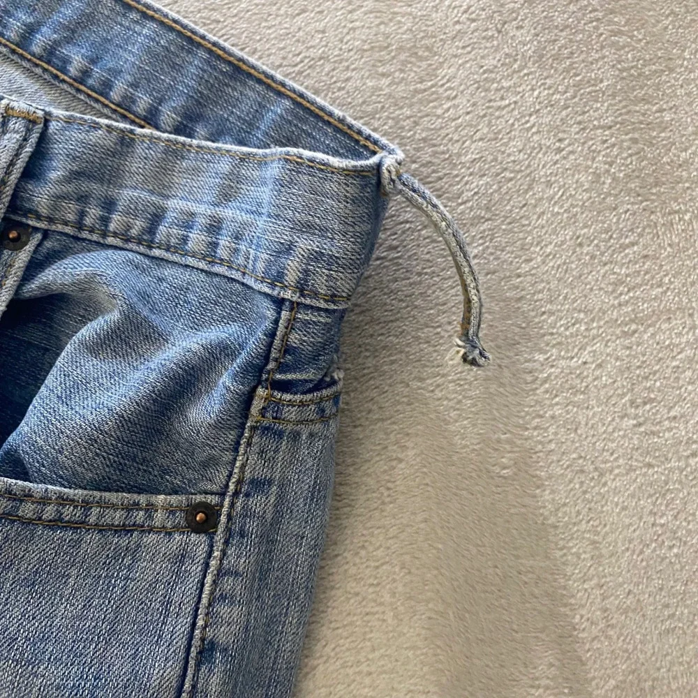 Levis 569 Loose Straight Leg Jeans Mens 36x32 Blue Medium Wash Distressed Denim